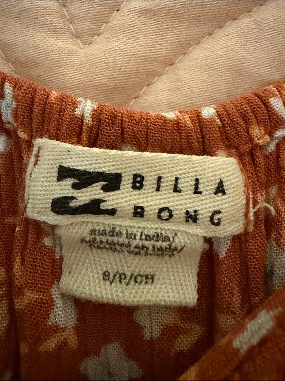 Billabong Star Glow Romper S/P Small Petite Rust Floral 100% Viscose - Picture 5 of 9
